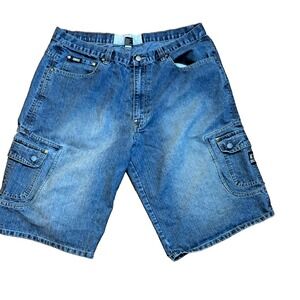 Enyce Blue Jeans Baggie Shorts Size 38 100% Cotton Denim